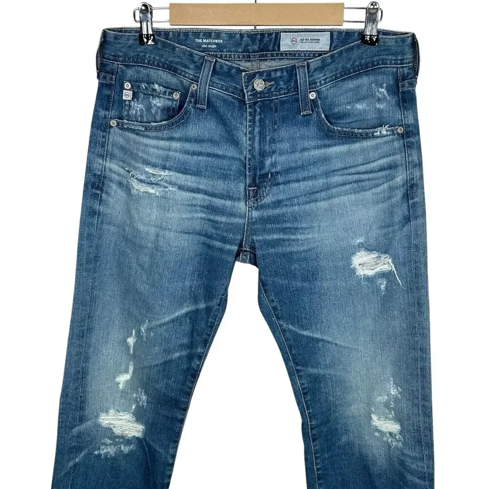 AG Adriano Goldschmied Matchbox Jeans Mens 32 Distressed AG-ED Denim Casual NEW